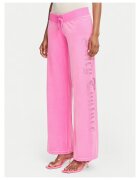 Juicy Couture Дамски панталони розови полиестерни ежедневни с лого и връзки