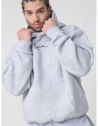 Karl Kani Худи Small Signature Essential с джоб кенгуру - Черен/Светлосив меланж