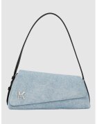 Karl Lagerfeld Jeans Дънкова чанта през рамо с капаче - Черен/Бледо синьо