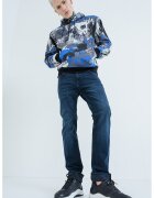 Karl Lagerfeld Jeans Худи с джоб кенгури - Черен/Сив/Син