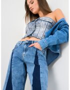Karl Lagerfeld Jeans Къса блуза от деним