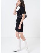 Karl Lagerfeld Jeans Къса рипсена рокля с цип