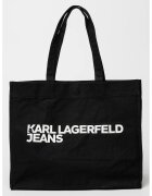 Karl Lagerfeld Jeans Памучна шопинг чанта - Черен/Бял