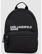 Karl Lagerfeld Jeans Раница с лого и външен джоб - Бял/Черен