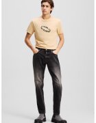 Karl Lagerfeld Jeans Скосени дънки деграде с ораганичен памук - Черен/Светло