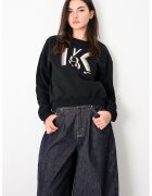 Karl Lagerfeld Jeans Суитшърт с лого - Черен/Крем