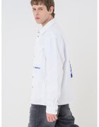 Karl Lagerfeld Jeans Уголемено яке от деним - Бял/Тъмносин