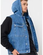 Karl Lagerfeld Jeans Яке от деним с дизайн 2 в 1 - Черен/Син