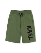 KARL LAGERFELD KIDS Бермуди с лого и връзка - Черен/Бледожълт