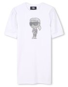 KARL LAGERFELD KIDS Рокля-тениска с овално деколте и декоративни камъни