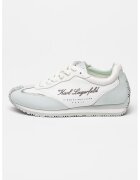 Karl Lagerfeld Спортни обувки с велур - Бял/Ледено синьо