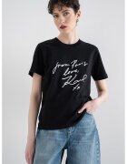 Karl Lagerfeld Тениска от органичен памук With Love - Черен/Бял