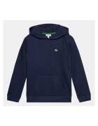 Lacoste суитшърт от 69% памук/31% полиестер с качулка - кенгуру джоб и бродирано лого - тъмносин - 128 см (8 години)