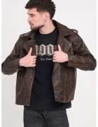 Lee Cooper Яке от еко кожа - Тъмнокафяв/Кафяв