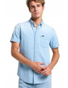 Lee Мъжка риза модел BUTTON DOWN SS - стандартна кройка - синя - памук