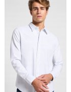 Lee Мъжка риза - PATCH SHIRT - синя - памук - къс ръкав - стандартна кройка