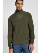 Lee Мъжки пуловер - Half Zip - вдигната яка - - 50% вълна - стандартна кройка