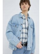 Lee Мъжко яке - Loose Rider Jacket - светлосиньо - свободна кройка - памук - коноп