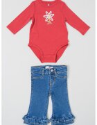 Levi's Боди и разкроени дънки - Черешово червено/Син меланж