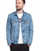 Levis Мъжко яке - Pride Community Trucker Jacket - Regular Fit - Деним дизайн - Без качулка - С копчета - Памук - L INTL - Синьо