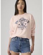 Levis Свободен суитшърт с овално деколте - Бледо розово/Тъмносин