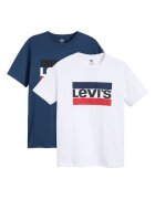Levis Тениска с лого - 2 броя - Бял/Син