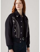 Levis Яке с вълна с рипсени маншети и подгъв - Черен/Мръснобял