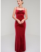 Lipsy London Кадифена рокля с драпирано деколте