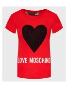 Love Moschino Дамска тениска - червена - памук/еластан - вталена кройка