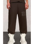 Made By Society Pantaloni de trening cu imprimeu logo Burnt