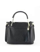 Made in Italy Средна чанта от естествена кожа - 8939 122 - 20x26x13 см - черна 14109