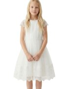 MaLuna Рокля за момичета - ZOYA Fashion - Mavy - Дантела - Елегантна - Къса - Бяла