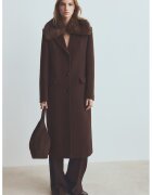 Mango Палто с вълна с джобове с капаче