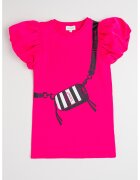 Marc Jacobs BOSS Kidswear - Рокля с принт и къси ръкави - Черен/Фуксия