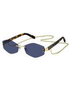 Marc Jacobs Шестоъгълни слънчеви очила Rimless с верижка - Златист/Кафяв