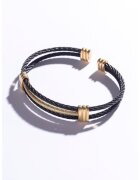 Marc Malone Гривна от инокс с 18K злато - Златист/Черен