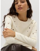 Marks  Spencer Пуловер с овално деколте и отвори - Слонова кост/Сребрист
