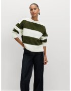 Marks  Spencer Пуловер със свободна кройка - Бял/Тъмно каки