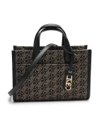 Michael Kors Кожена чанта за рамо Ruga с монограм - Златист/Черен