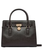 MICHAEL Michael Kors чанта тоут от естествена кожа с pebbled текстура - двойна дръжка - цип и висулка катинар MK - кафява