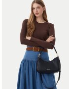MICHAEL Michael Kors чанта за рамо от естествена кожа с цип и регулируема презрамка - черна - 0000306059566_NOSIZE