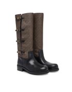 MICHAEL Michael Kors Дамски ботуши 40F5DTFB7 - Естествена кожа - Черно/Кафяво - Черен/Кафяв