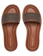 MICHAEL Michael Kors Дамски чехли естествена кожа - кафяви - модел Dana 40S5DNFS1B