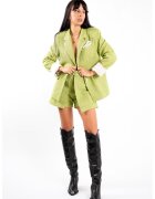 Monarh design Pantaloni scurti tip fusta verde lime