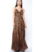 Monarh design Rochie lunga cu bretele subtiri si model cu buline