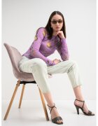 Moschino Jeans Ефирна блуза с принт - Зелен/Жълт/Лилав
