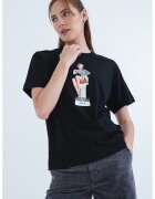 Moschino Jeans Памучна тениска с графика - Бял/Син