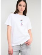 Moschino Jeans Тениска с графика - Бял/Оранжев/Син