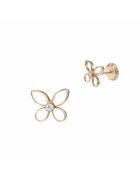 MOSV Детски обеци - пеперуда от розово злато с камък - злато 14K