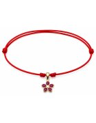 MOSV Гривна с червен шнур - златен чарм 14 KT - регулируема дължина